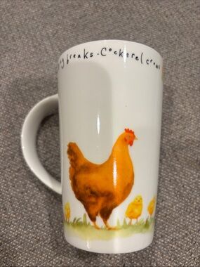 Kent Pottery Cream Ceramic Chicken & Chicks Mug